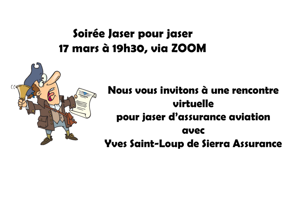 Soirée Jaser pour jaser : parlons d’assurance aviation